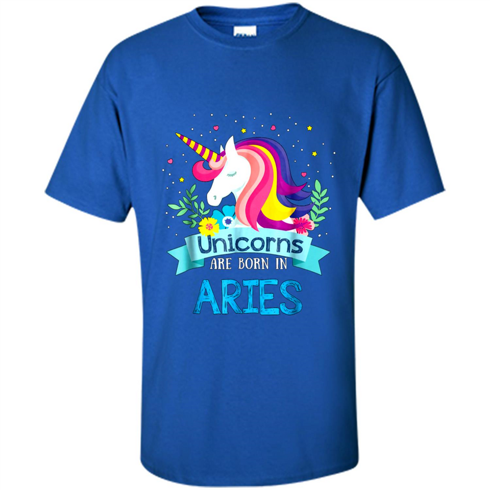 Unicorns are born in Aries Birthday Rainbow Gift Custom Ultra Cotton