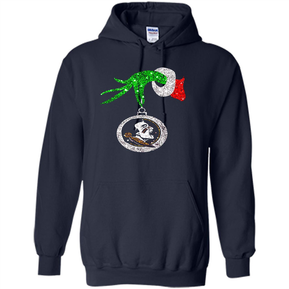 Amazing Florida State Seminoles Glitter Grinch Monogram Ornament Christmas Gift - Hoodie