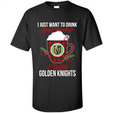 I Just Want To Drink Hot Chocolate & Watch Vegas Golden Knights Ugly Christmas Sweater PINGPONG