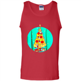 Funny Pizza Ugly Christmas Sweater Xmas Pizza Tree - Tank Top
