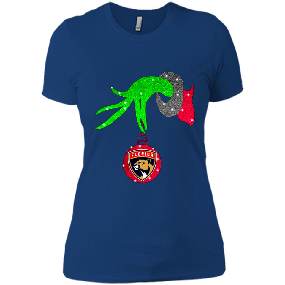 GRINCH HAND HOLDING FLORIDA PANTHERS GLITTER CHRISTMAS PINGPONG