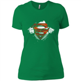 Calgary Flames And Superman Fans - Ladies' Boyfriend T-Shirt