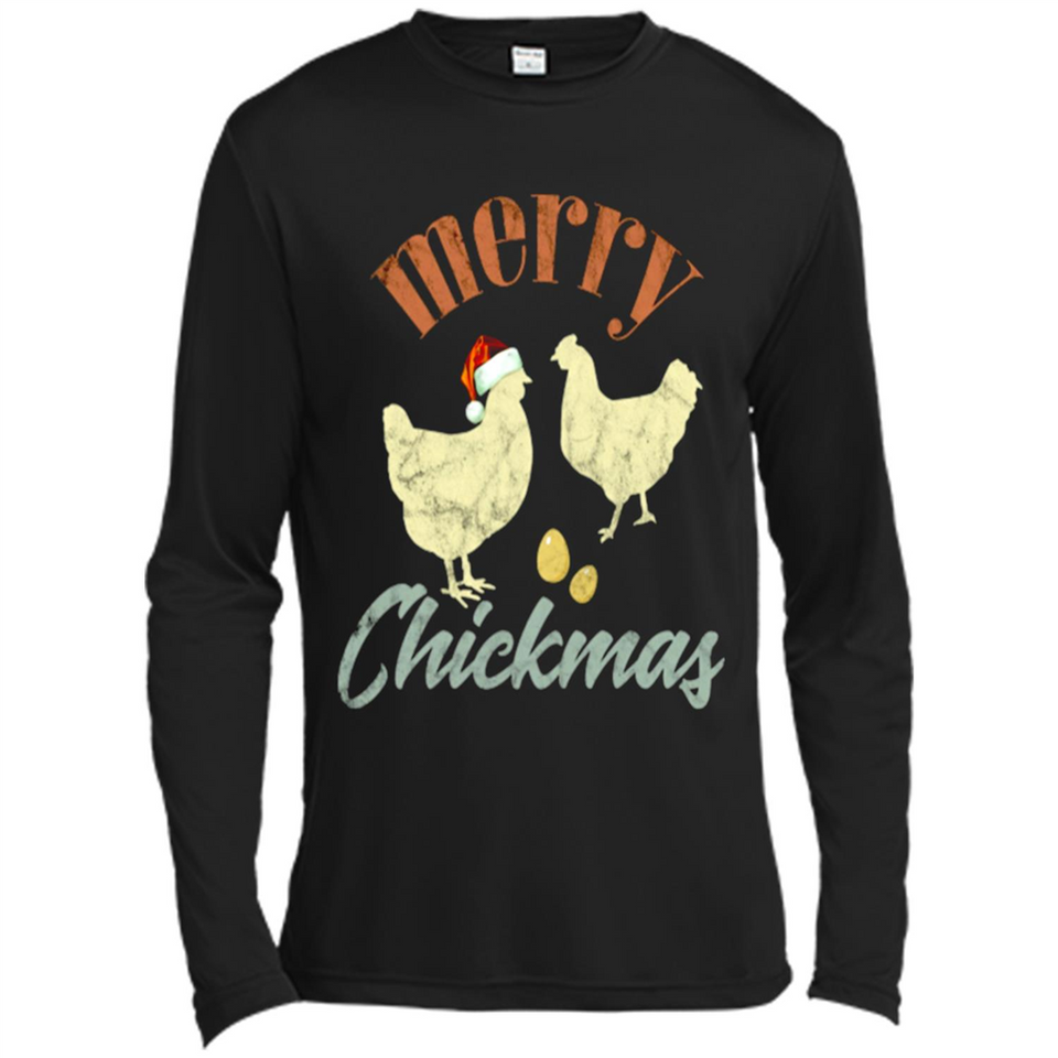 Christmas Chicken Vintage Shirt Funny Santa Hen Farmer Lover - Canvas Long Sleeve T-Shirt