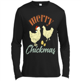 Christmas Chicken Vintage Shirt Funny Santa Hen Farmer Lover - Canvas Long Sleeve T-Shirt