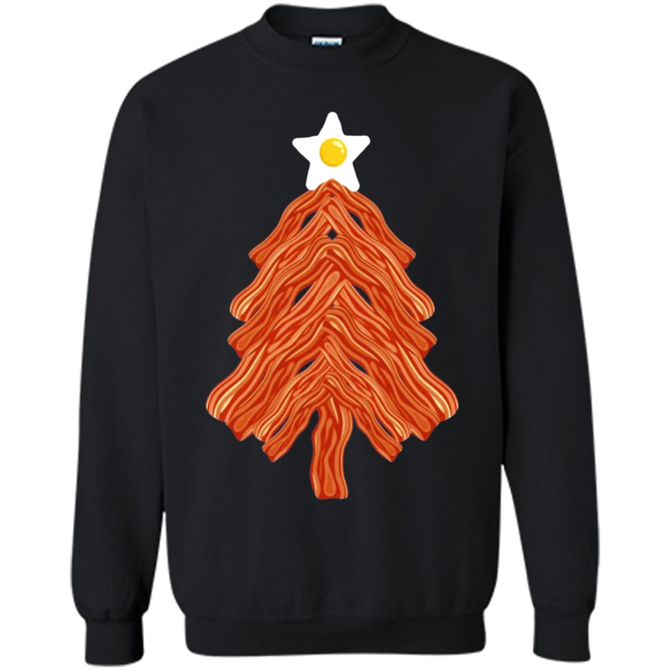 Bacon & Eggs Over Easy Fried Food Breakfast Xmas Tree Foodie - Sweatshirt