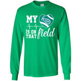 Tennessee Titans Football My Heart is on that Field - Long Sleeve T-Shirt