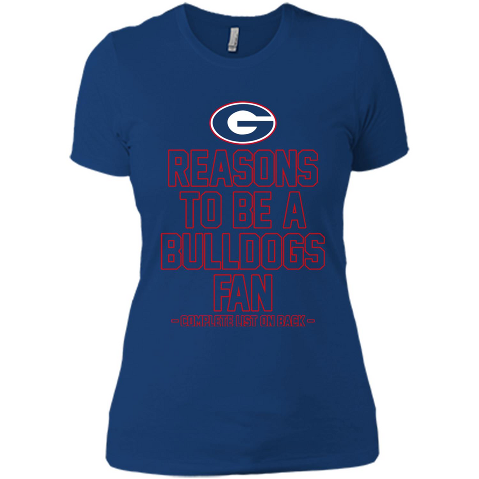 Reasons to be a Georgia Bulldogs Fan Complete List on Back - Ladies' Boyfriend T-Shirt