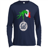 Amazing California Golden Bears Glitter Grinch Monogram Ornament Christmas Gift - Canvas Long Sleeve T-Shirt