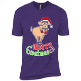 Christmas Merry Goatmas Goat Shirt Santa Hat - Premium Short Sleeve T-Shirt