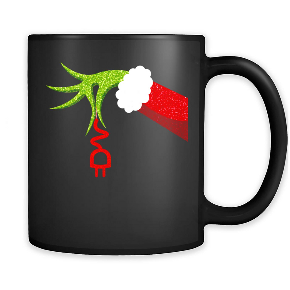 Funny Grinch Hand Holding Electrician Ornament Christmas PING PONG