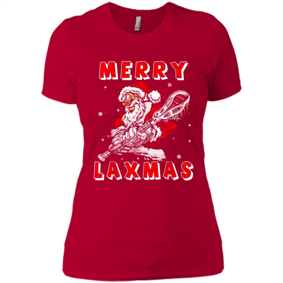 Lacrosse Merry Laxmas Santa - Ladies' Boyfriend T-Shirt
