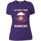 I Just Want To Drink Hot Chocolate & Watch Texas Rangers Ugly Christmas Sweater PINGPONG