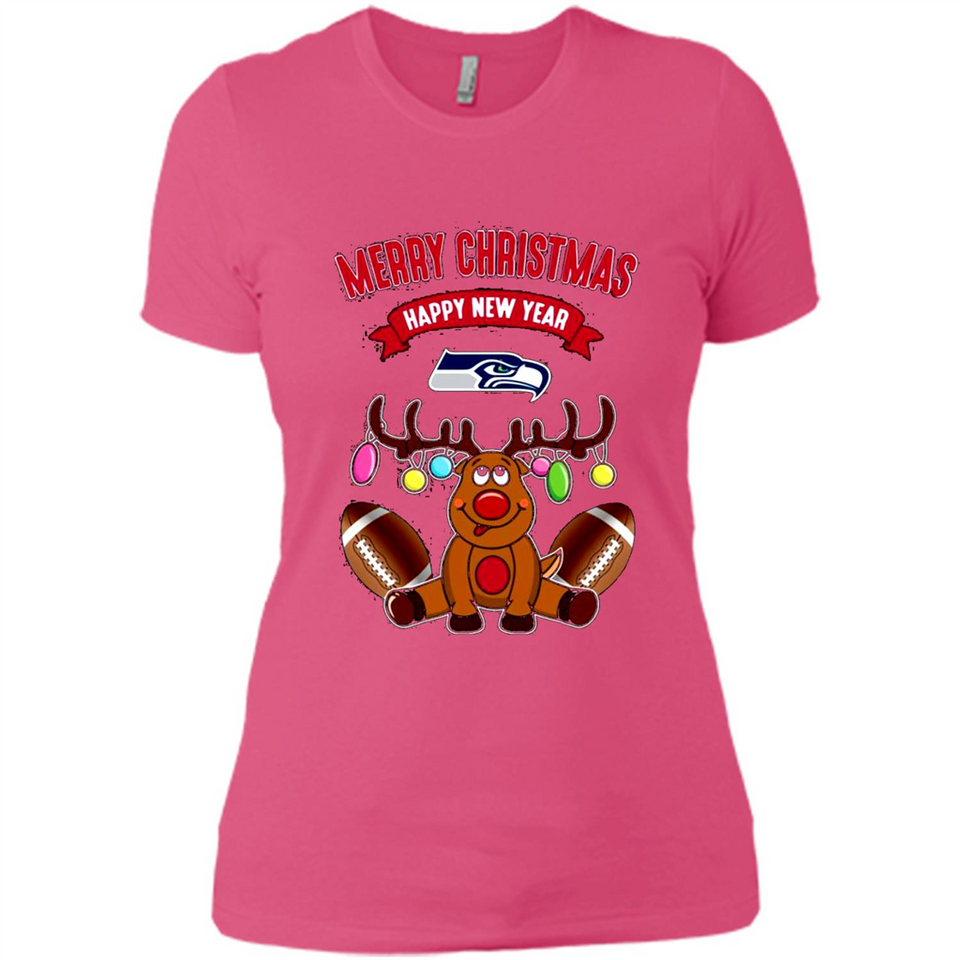 Seattle Seahawks NFL Reindeer Funny Merry Christmas And Happy New Year