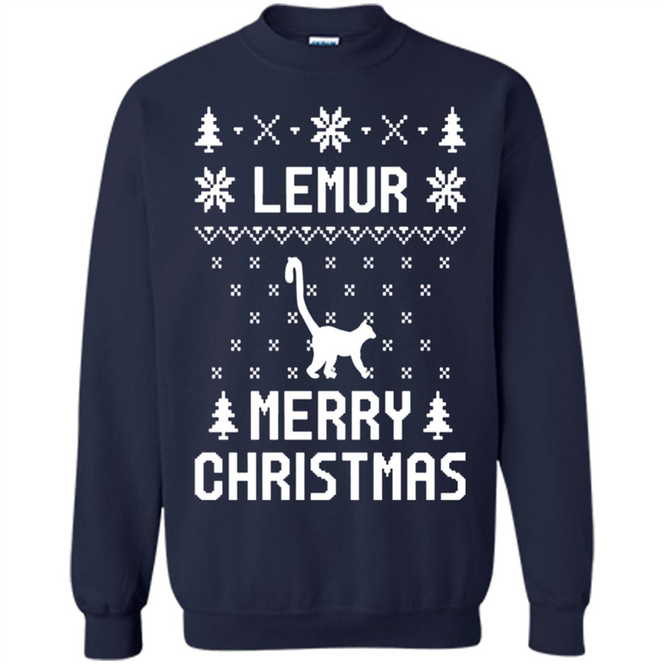 Vintage Tee For Women Men Graphic Shirts Lemur Ugly Christmas Sweater - Sweatshirt