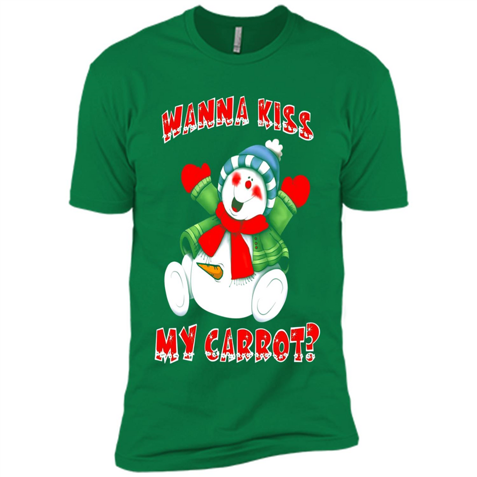 Snowman Wanna Kiss My Carrot Christmas - Premium Short Sleeve T-Shirt