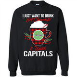 I Just Want To Drink Hot Chocolate & Watch Washington Capitals Ugly Christmas Sweater PINGPONG
