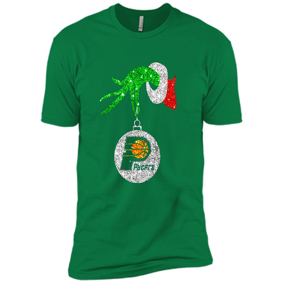 Amazing tee Indiana Pacers Glitter Grinch Monogram Ornament Christmas Gift - Premium Short Sleeve T-Shirt