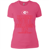 Reasons to be a Georgia Bulldogs Fan Complete List on Back - Ladies' Boyfriend T-Shirt