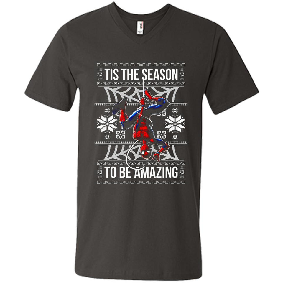 Marvel Spider Man Tis The Season To Be Amazing Ugly Christmas Mug PINGPONG - Men's V-Neck