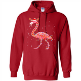 Christmas Lights Flamingo Wearing Santa Hat Funny Xmas - Hoodie