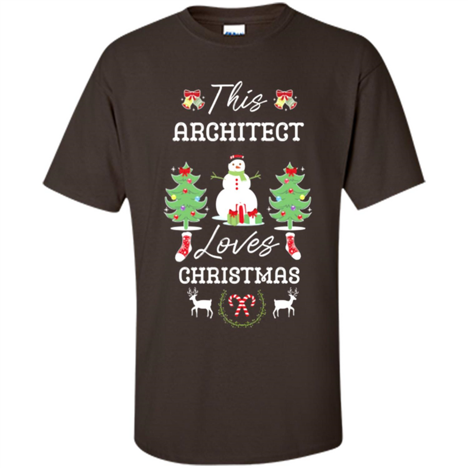 This Architect Loves Christmas Tree Shirt with Snowman