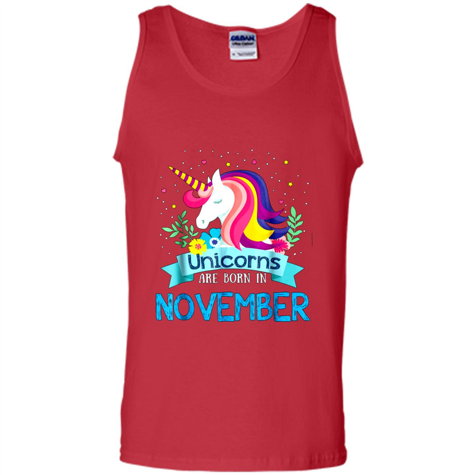 Unicorns are born in November Birthday Rainbow Gift Ladies Custom