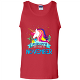 Unicorns are born in November Birthday Rainbow Gift Ladies Custom