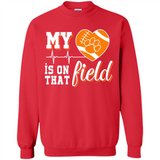 Clemson Tiger Paw Football My Heart is on that Field - Sweatshirt