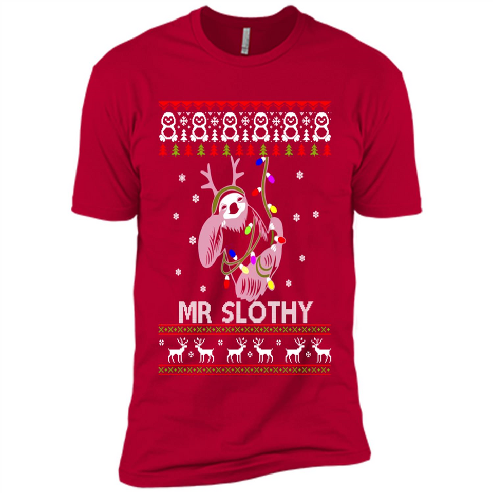 Mr Slothy Christma - Premium Short Sleeve T-Shirt