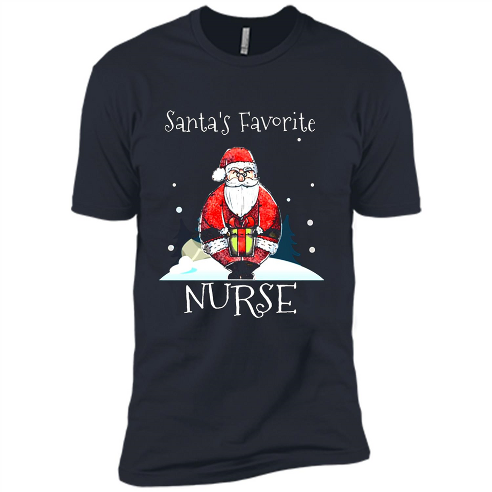 Funny Christmas Nurse Shirt, Santa_s Favorite Nurse - Premium Short Sleeve T-Shirt