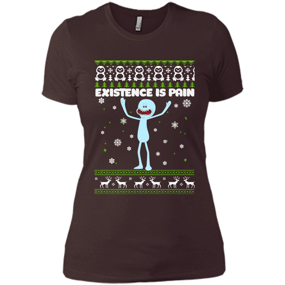 Mr Meeseeks Xistence Is Pain Ugly Christmas - Ladies' Boyfriend T-Shirt