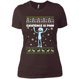 Mr Meeseeks Xistence Is Pain Ugly Christmas - Ladies' Boyfriend T-Shirt