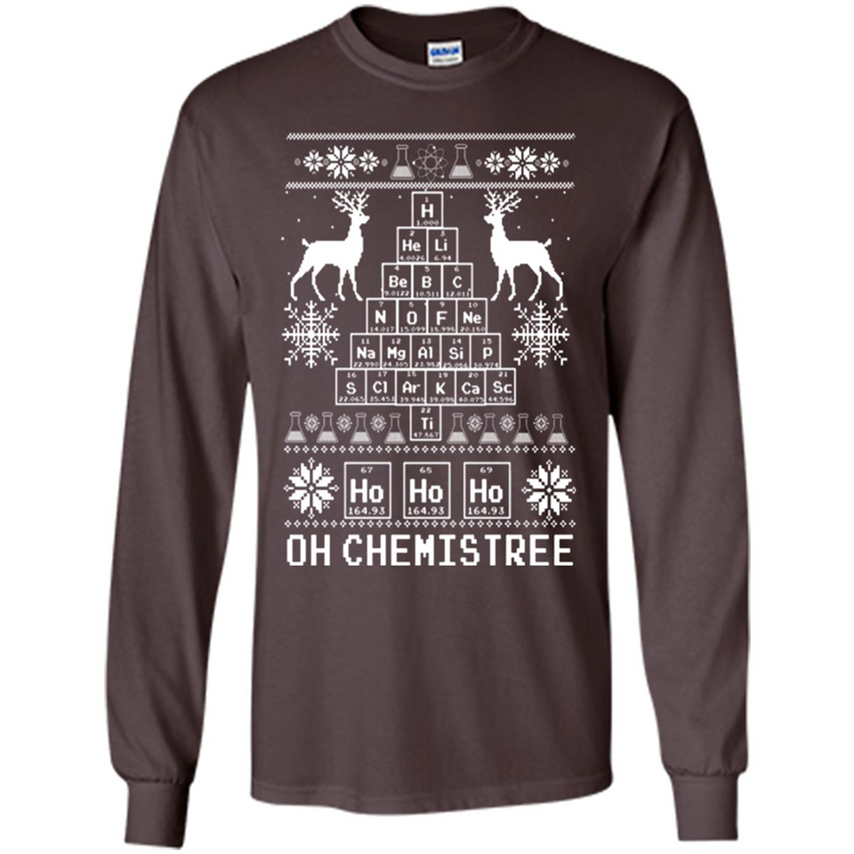 Oh Chemistry Tree Ugly Christmas Sweater - Long Sleeve T-Shirt