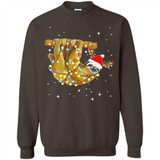 Christmas Lights Sloth Wearing Santa Hat Funny Xmas - Sweatshirt