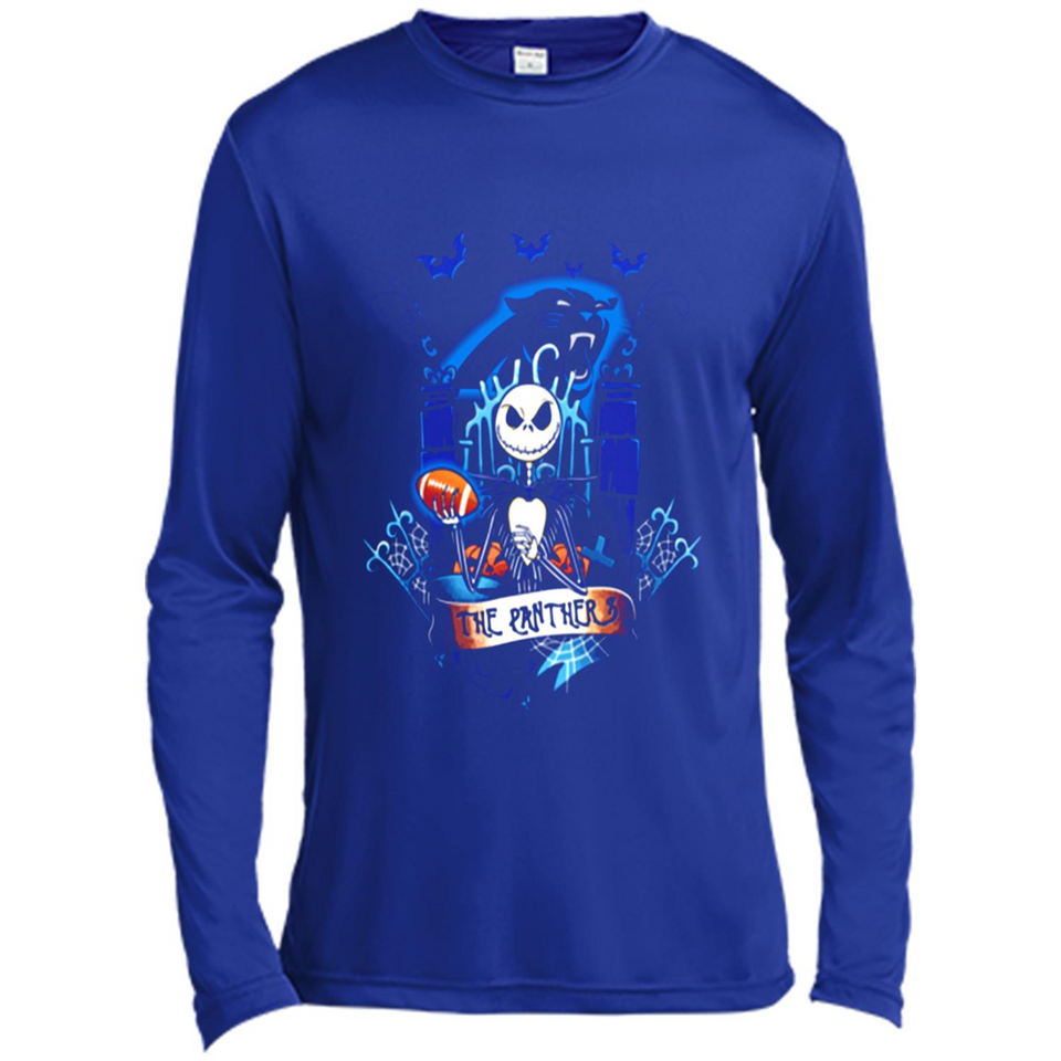 Carolina Panthers Halloween The Nightmare Before Christmas - Canvas Long Sleeve T-Shirt