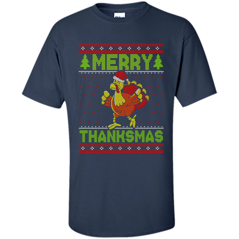 Merry Thankmas Ugly Xmas Thanksgiving Turkey Sweatshirt - Shirt