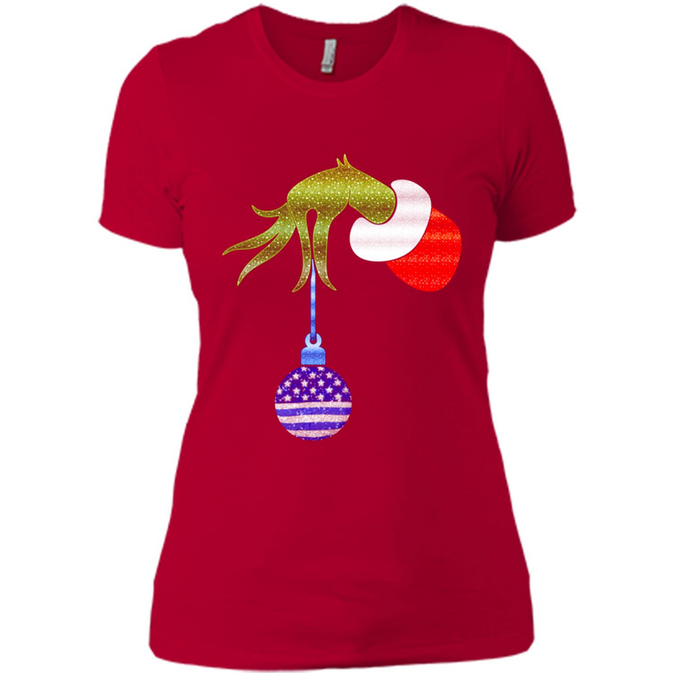 Grinch Holding American Flag ornament Christmas