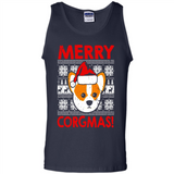 Funny Christmas Santa Corgi Dog Merry Corgmas - Tank Top