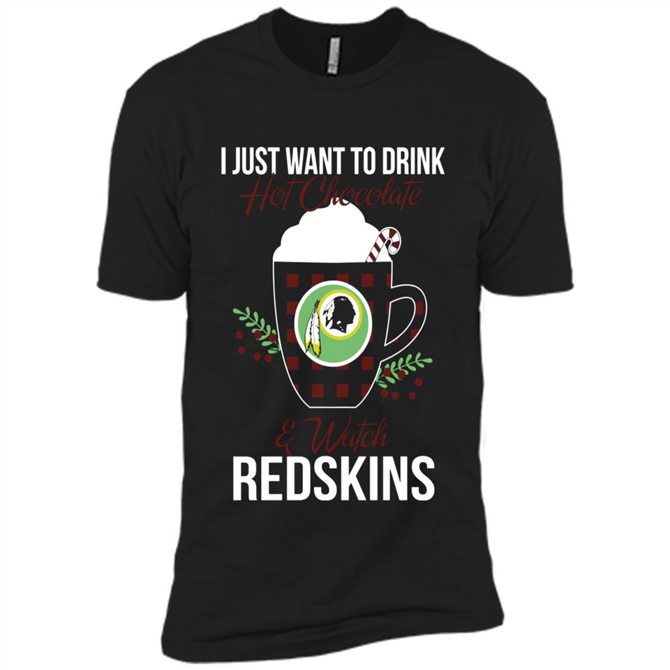 I Just Want To Drink Hot Chocolate & Watch Washington Redskins Ugly Christmas Sweater PINGPONG