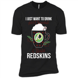 I Just Want To Drink Hot Chocolate & Watch Washington Redskins Ugly Christmas Sweater PINGPONG