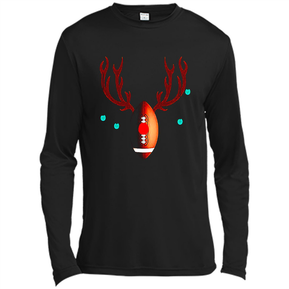 Football Christmas Shirt Reindeer Christmas Football Funny - Canvas Long Sleeve T-Shirt