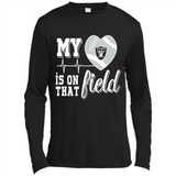 Oakland Raiders Football My Heart is on that Field - Canvas Long Sleeve T-Shirt