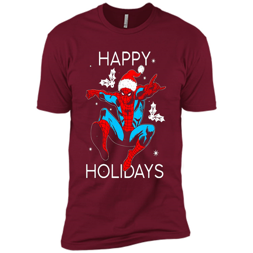 Marvel Spider Man Happy Holidays Santa Christmas Mug PINGPONG - Premium Short Sleeve T-Shirt