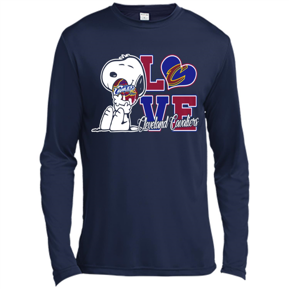 Snoopy loves NBA Cleveland Cavaliers - Canvas Long Sleeve T-Shirt
