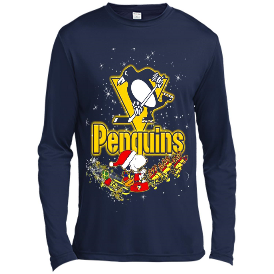 Snoopy Christmas Pittsburgh Penguins - Canvas Long Sleeve T-Shirt
