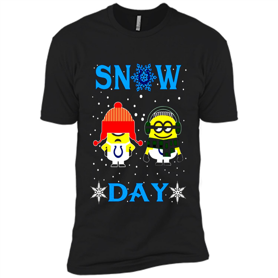 Snow Day Shirt For Indianapolis Colts Vs Minion Fans pingpong