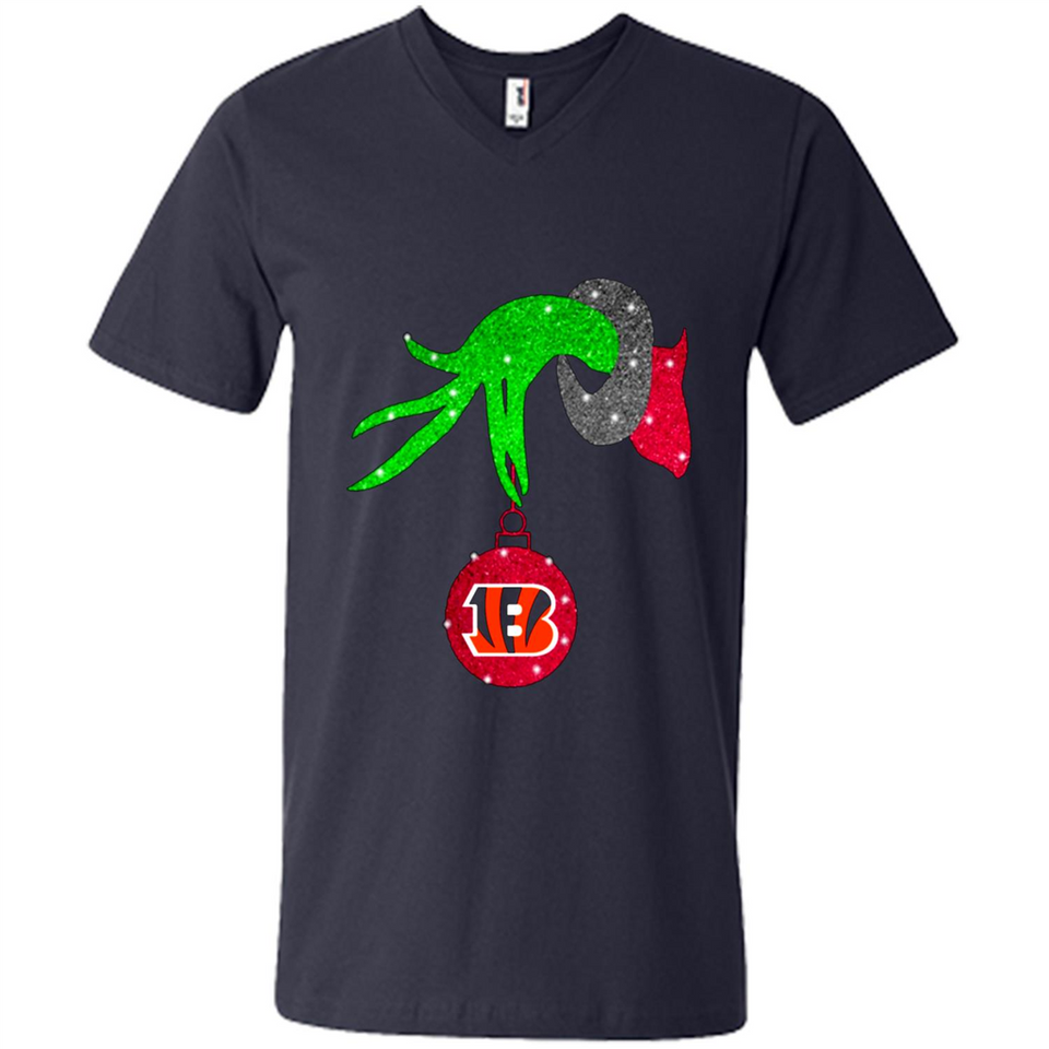 GRINCH HAND HOLDING CINCINNATI BENGALS GLITTER CHRISTMAS PINGPONG