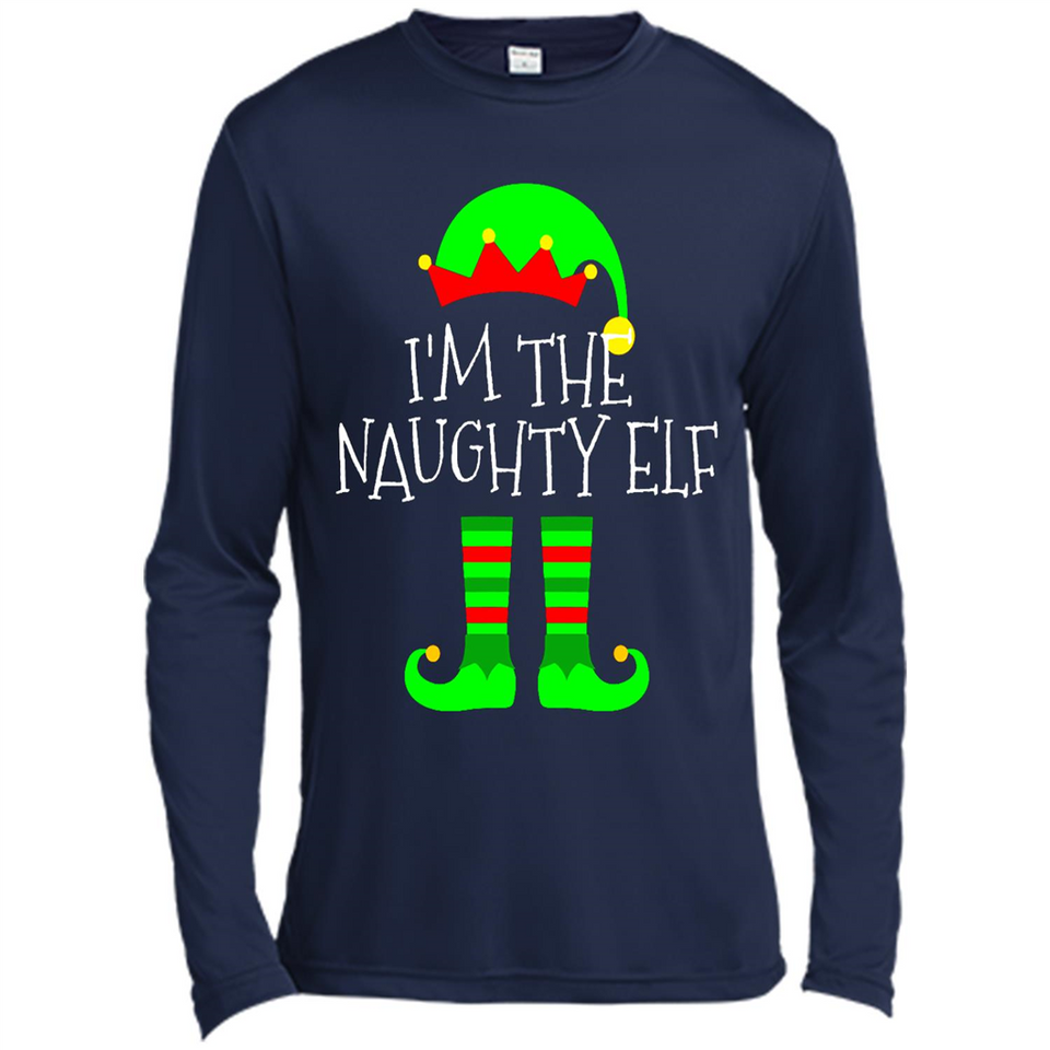 Matching Family Christmas Shirt Funny I'm The Naughty Elf Black mugs PINGPONG - Canvas Long Sleeve T-Shirt