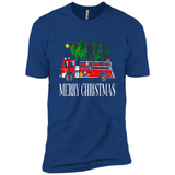 Firetruck Santa Sleigh Merry Christmas Firefighter - Premium Short Sleeve T-Shirt