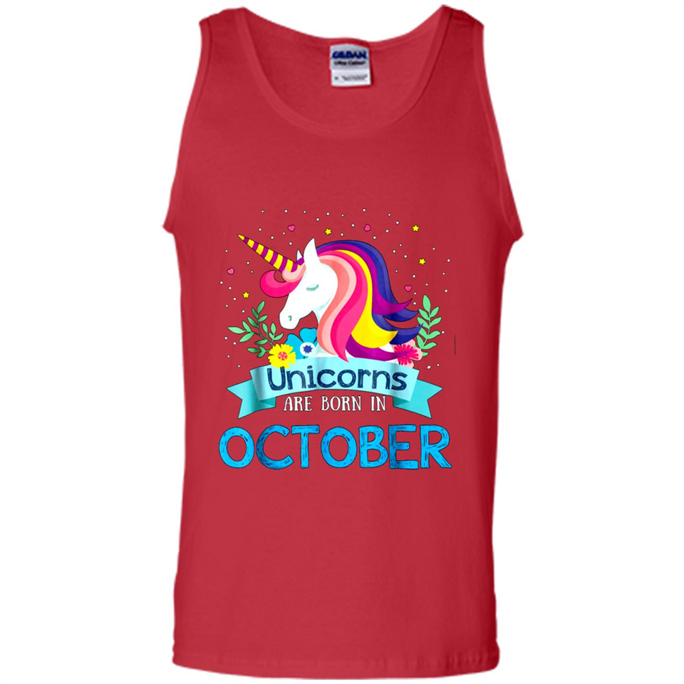 Unicorns are born in October Birthday Rainbow Gift Ladies Custom